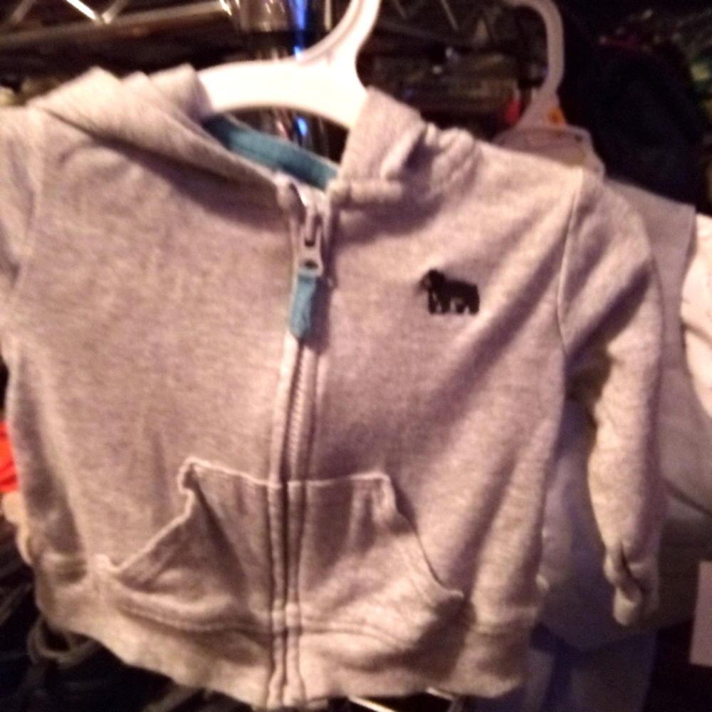 Gray Hoodie with Black Bear Logo